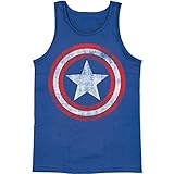MARVEL CAPTAIN AMERICA DISTRESSED SHIELD MENS TANK TOP
