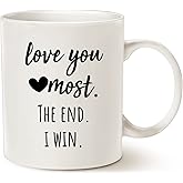 MAUAG Girlfriend Anniversary, Birthday, Romantic Gift Mug - Love You Most The End I Win - Funny Valentines Day Gifts For Her - 11Oz Cute Coffee Mug