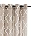 jinchan Curtains Taupe Linen Living Room Drapes Light Filtering Moroccan Tile Print Drapes Bedroom Curtain Flax Textured Geometry Lattice Grommet for Dining Room 63 Inch Length 2 Panels