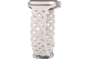 Compatible with Apple Watch Band 49/46/45/44/42/41/40/38mm Women - Celtic Knot Silicone Band Sport Slim Lace Hollow-out Strap