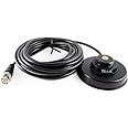1233-BNC Black 3 1/4" Magnet Mount NMO Mag Mount 17 foot Antenna Cable Roof or Trunk