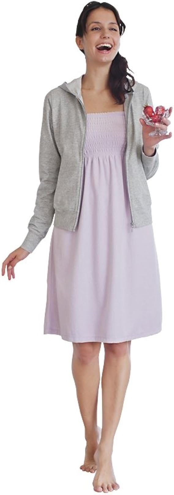 Amazon Co Jp おしゃれ パイルシャーリングワンピース ｓ ライトブルー 服 ファッション小物