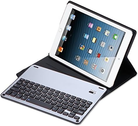 Ottertooth Keyboard Case for New iPad 2018 2017, iPad Pro 9.7, Air 2, Air, Ultra-thin Aluminum Portfolio Case, Removal Bluetooth Smart Keyboard with Auto Sleep/Wake, Black