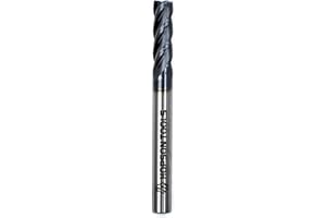 HOPSON TOOLS 3/16" Carbide Square End Mills HRC 55 Deg Single End 4 Flute TiALN Coating CNC Mill Bits for Steel - 1PCS