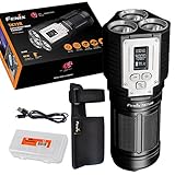 Fenix TK72R 9000 Lumen 3x CREE XHP70 LED Digital OLED Display Rechargeable Searchlight Flashlight - Doubles as Powerbank - Includes Lumen Tactical Organizer