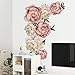 Flowers Wall Sticker Peony Rose, Outivity Waterproof PVC Wall Decals Flowers for Sofa Background Living Room Bedroom Kitchen Nursery Room Decorations (Pink, S)