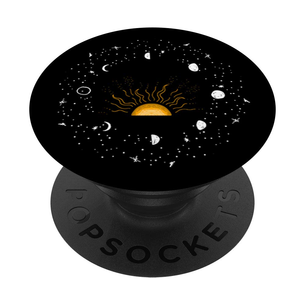 PopSockets Moon Phases Diagram Sunset Lunar Satellite Stargazer Gift PopSockets PopGrip: Swappable Grip for Phones & Tablets