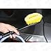 uxcell Yellow Car Wash Brush for Wheel Spoke Rim, Handle Brush Cleaner