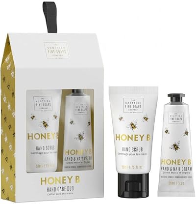 Scottish Fine Soaps Honey B Hand Care Duo Scrub Cream Set with Acacia Honey 80ml