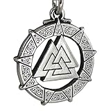 Pewter Valknut Warrior's Knot Pendant Valkyrie Viking Necklace