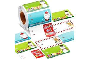 NT-ling Tags, 500Pcs Self-Adhesive Stickers, Gift Wrapping Labels, Snowman Designs