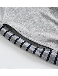 Latuza juego de piyama informal con diseño a rayas, de verano, para hombre