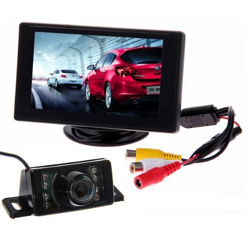 BW Car Parking System Kits - 4.3" Color TFT LCD Car Rearview Monitor + 7 Leds IR Night Vision Car Rear View Reverse Reversing Waterproof Video Camera