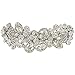 EVER FAITH Silver-Tone Austrian Crystal Art Deco Floral Leaf Hair Barrette Clip Clear