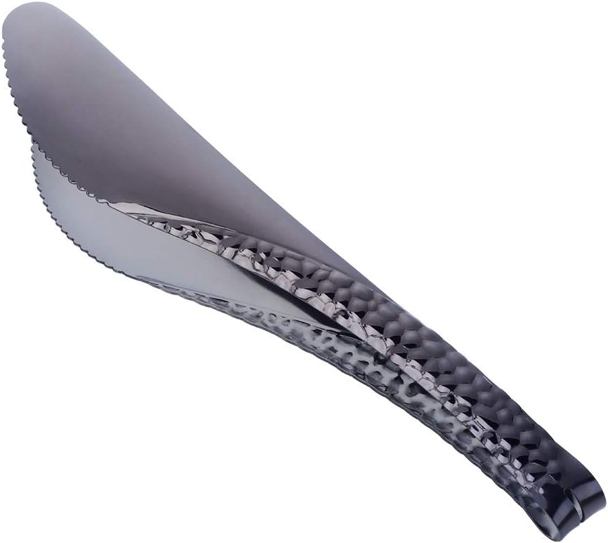 Bisda Stainless Steel Kitchen Food Clamp Serving Tongs for Cooking,Toast Bread,Salad,Barbecue,Grilling,Baking,Frying(Black)