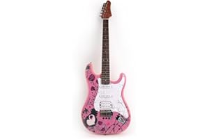 Fojill 39 Inch Electric Guitar Basswood Body Roasted Maple Neck Genuine Rosewood Fretboard With Gig Bag (Pink Rock)