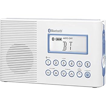 Sangean H202 AM/FM/Weather, Digital tuned Waterproof/Shower Radio with Bluetooth