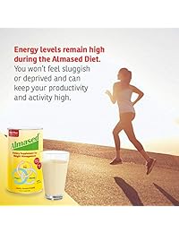 Almased Meal – Cañas de repuesto – base vegetal proteína en polvo – gestión de peso Shake y comidas de repuesto – todos naturales, sin gluten, sin azúcar añadido (3 paquetes Bonus Diet Book y pelota de estrés)