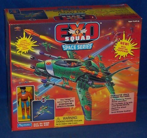 EXO SQUAD Kaz Takagi Exclusive Action Figure with Exofighter Space E-Frame (1994 Playmates)