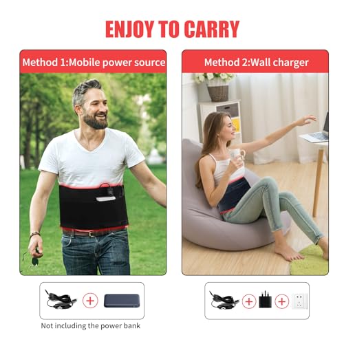 Cabpay Red Light Pad for Body-105pcs LED 660nm Red Light and 850nm Near Infrared Light Devices Wearable Wrap,Ideal Gift for Women,Men