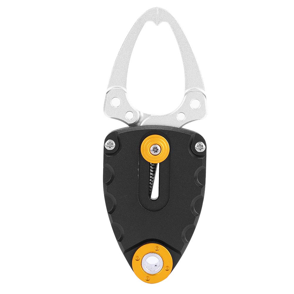 Tbest Fish Lip Grip Gripper Grabber, Fishing Gripper Pliers Mini Metal Fish Grip Gripper Clamp Fishing Grabber Tool Accessories (Black)