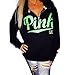 Huiyuzhi Women's Mix Color Long Sleeves Pullover Letters Printed Sweatshirt (XXXL, Black-green)