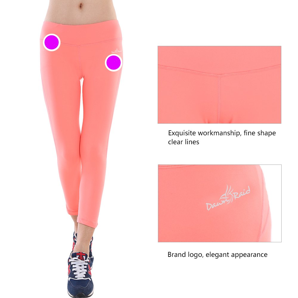 Yoga Pants Running Tights Women Coral Leggings Capri Summer Leggings XL
