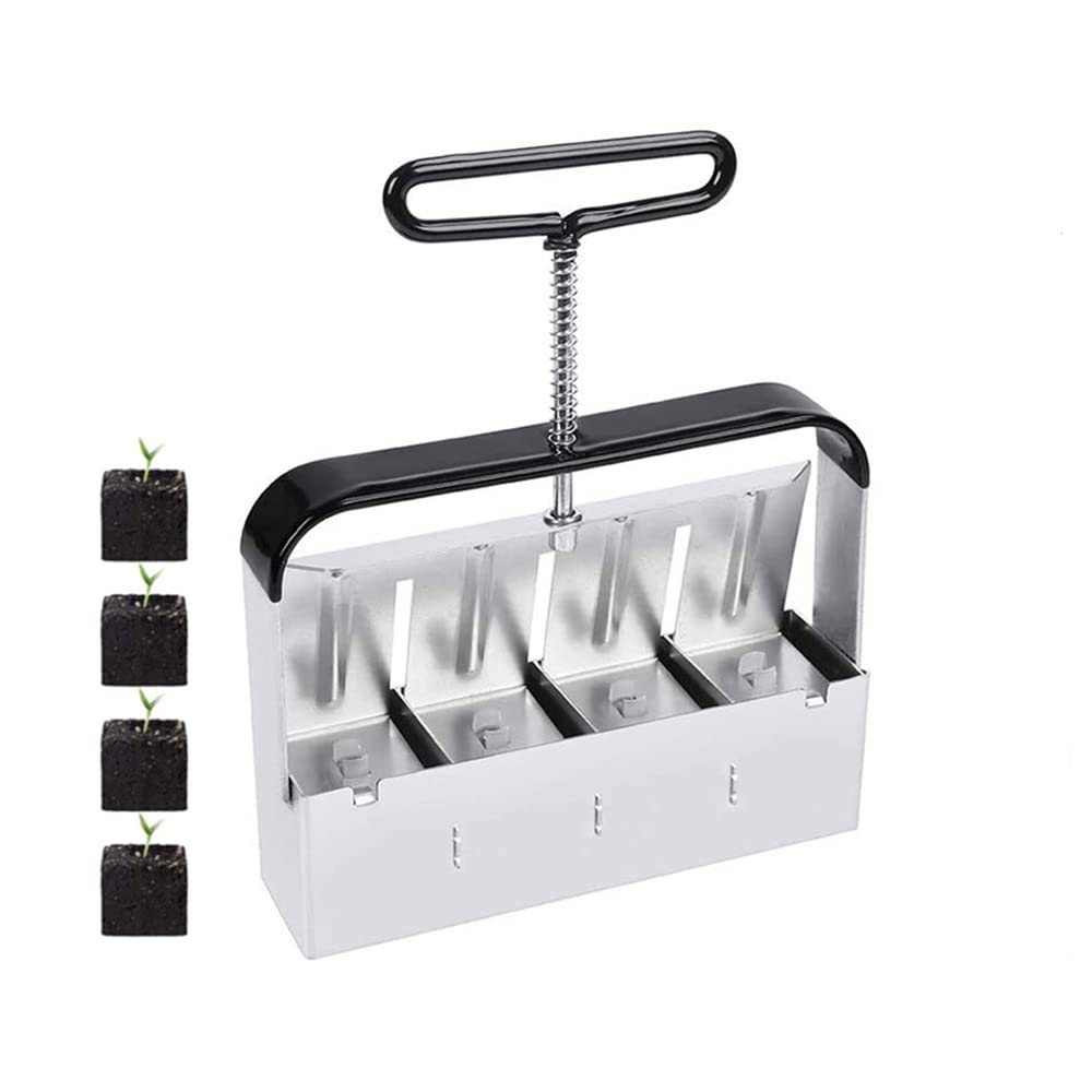 Manual Clod Makers Soil Blockers Planting Tools Garden Tools 2 Inch Soil Block Soil Blocking Tool For Seed Stater Tray, with Non-Slip Comfort Handle for Planting, Transplanting, Greenhouse