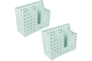 SEWCHICS 2pcs Utensil Drainer Basket for Wall Mount Countertop Multipurpose Dishwasher Cutlery Organizer