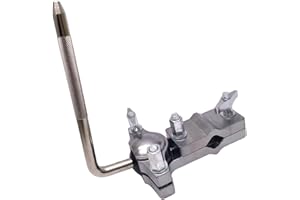TUOREN L-Rod Cowbell Mounting Clamp Adjustable L Rod Ball Cowbell Tom Drum Mounting Bracket Metal Cowbell Tom Drum Percussion Mount Stand Holder Clamp for Drum Set Accessory Hardware