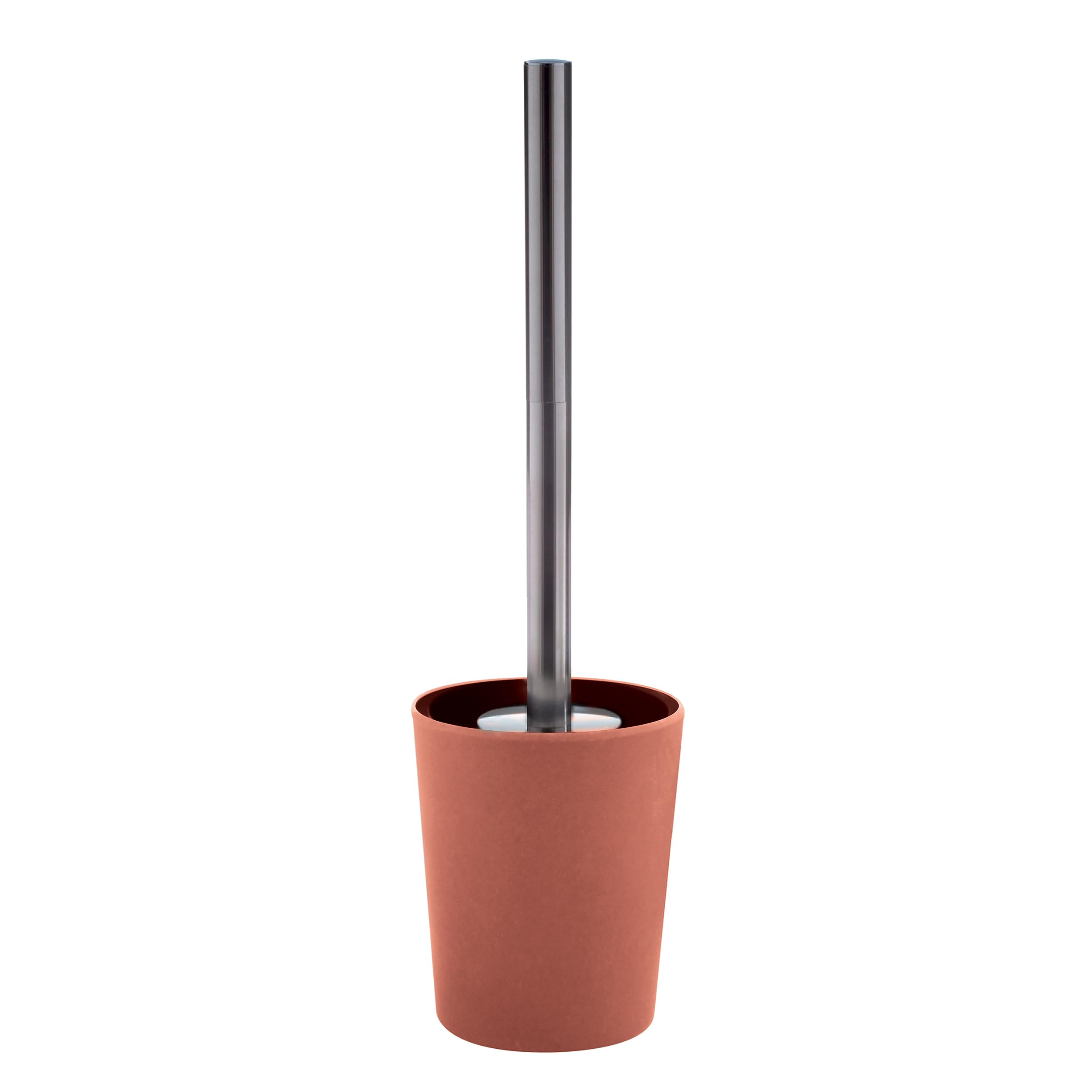 Spirella Toilet Brush with Bamboo Fibre Holder Takeo Terracotta, Stainless Steel, Brown, One Size