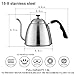 Pour Over Drip Coffee Kettle & Teakettles - Premium 18/8 Stainless Steel - Precise Thermometer - Easy Grip Handle- Long Spout for Smooth Water Flow - for Brew Coffee - by Creative Lifestyles (1 L)