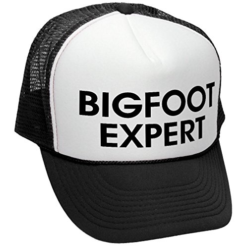BIGFOOT EXPERT - sasquatch funny squatchin - Adult Trucker Cap Hat, Black