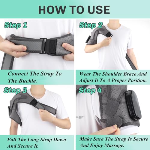 Beauenty Shoulder Massager,Heated Shoulder Brace Wrap And Heating Pad With 3 Heating Setting,Shoulder Massager For Office Relax,Left Right Shoulder Massage,Gift For Men Women