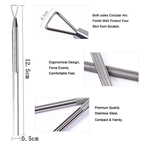 Professional Nail Polish Remover Cuticle Pusher Tool Stainless Steel, Triangle Manicure UV Gel Polish Scraper Peeler Rod for Fingernails and Toenails - Thumbnail 2