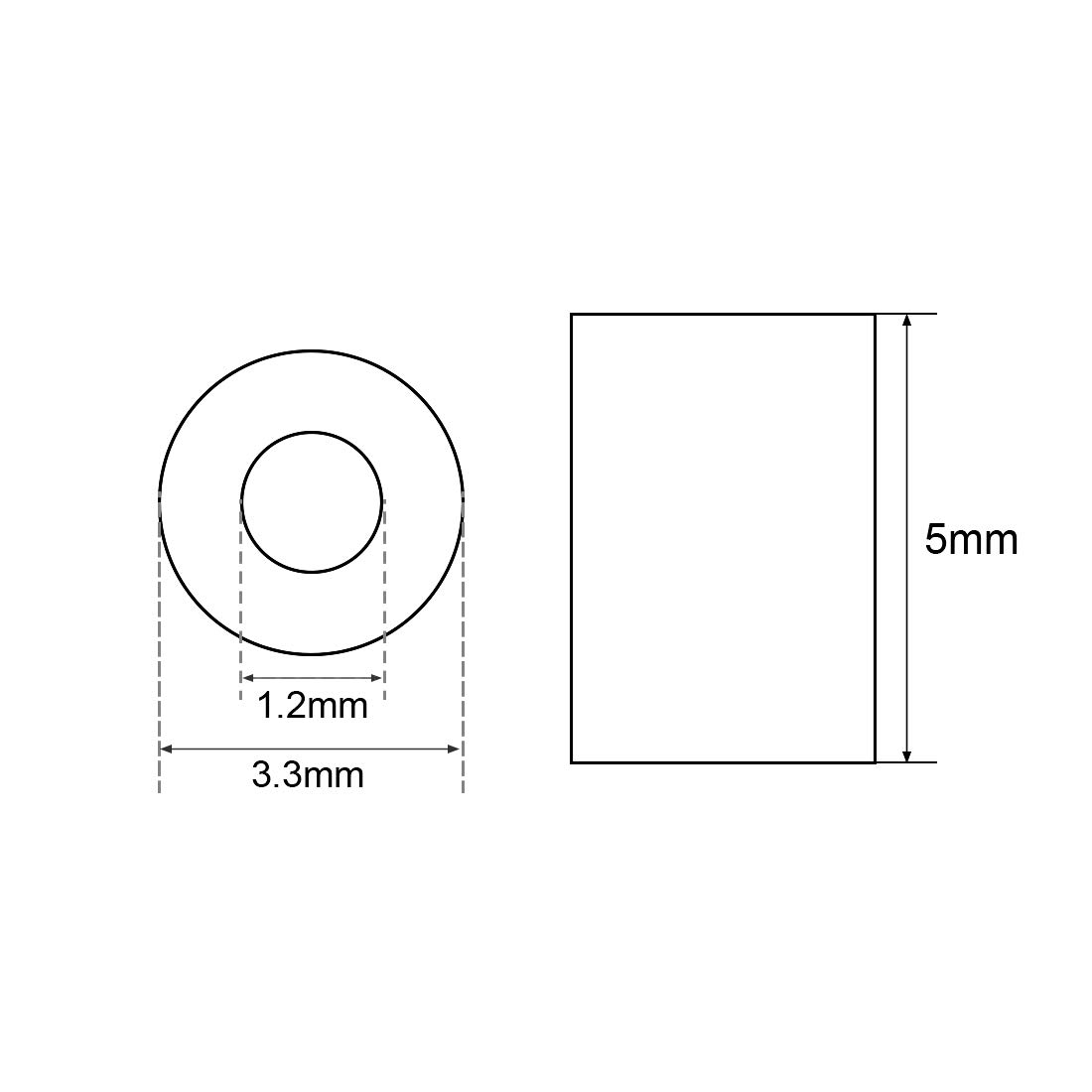 sourcing map Aluminum Wire Rope Stop Sleeve Round Cable Ferrule Loop for 3/64" Wire Rope Pack of 5, M1 - Image 3