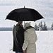 SHINE HAI Golf Umbrella 62 Inch Oversize, Automatic Open Double Canopy Vented Windproof Waterproof Sun Protection Stick Umbrellas, Black