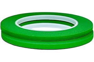 QDiShi 2 Pack 1/4" inch x 60yd Green Painters Tape Easy Removal Thin Narrow Finishing Masking Tape Painting Tape Wall Tape, No Residue and Good Adhesive (0.25 in 6MM)