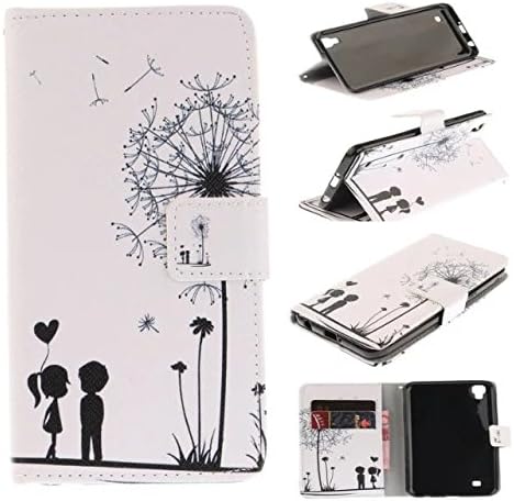 LG Xpower Case, Sodope [White Dandelions Love] [Stand Function] Luxury PU Leather Wallet Flip Protective Case Cover with Card Slots for LG Xpower