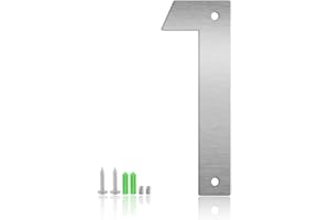 MONLYEY 3 Inch Stainless Steel Floating Door Numbers and Metal Letters, Modern Silver Metal House and Mailbox Numbers, Sleek House Address Sign for Home, Apartment, and Garden Decor (Number 1)