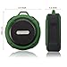 Shower Speaker, Elivebuy Waterproof Bluetooth Speaker (V4.2) with 5W Driver, Suction Cup, TF Card Function, Built-in Mic and FM Radio - Army Green (Updated Version)
