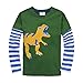 Coralup Little Boys Applique Dinosaur T-shirt(Green,4-5Y)