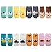 TARTINY Kids Socks Animal Fun Nonskid Cotton Cozy Unisex Socks Ages 0-4 Years Animal Print Socks,8 Pairs per Pack (M 2-4 Years)