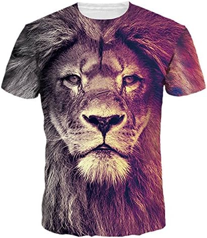 Mclochy Unisex 3D Wolf T Shirts Couples Summer Short Sleeve T-Shirts Casual Tees