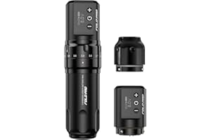 Mast Tattoo Pen Machine, Fold Pro Wireless Rotary Tattoo Gun with 2 Replaceble Batteries for Long Run Time, 7 Strokes Length Adjust Motor by Mcore MY031