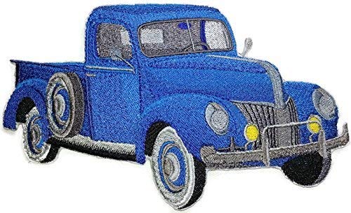 BeyondVision Classic Truck Collection [1940s Ford Truck] Embroidered Iron On Sew Patch 6.67 x4.15 Gray,black,white,blue