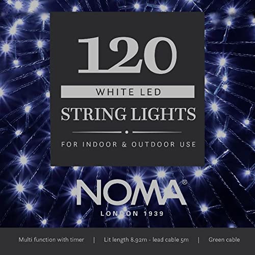 Noma 120 White LED String Lights for Indoor & Outdoor Use