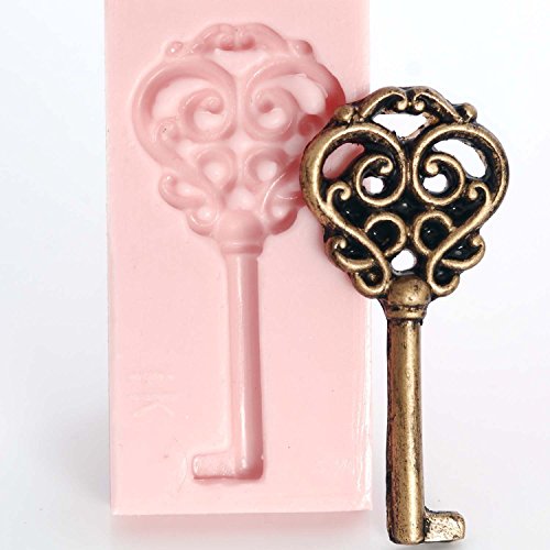 Skeleton Key Silicone Mold Food Safe Fondant, Chocolate, Candy, Resin, Polymer Clay Mold. Flexible easy to use. Jewelry, Craft or Food Mold.
