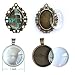 12 Styles Bundle 24 Pcs Pendant Trays, Round, Oval, Square, Heart, Flower Circle in Silver, Antiqued Silver & Bronze with 24 Pcs Glass Cabochon Dome Tiles for Crafting DIY Jewelry Making, 48 Pcs