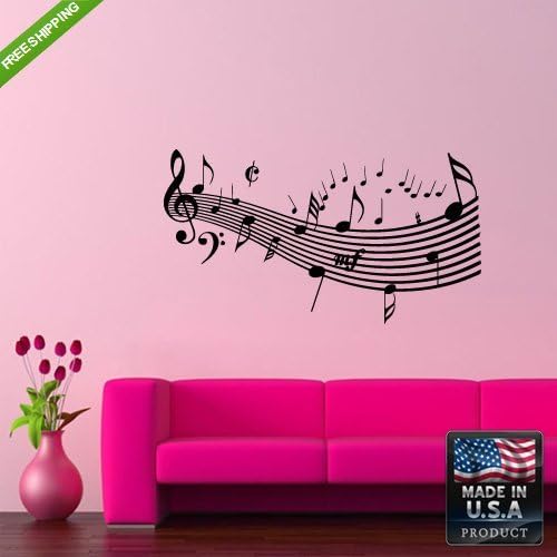Wall Decals Art Decor Mural Sticker Beautyfull Notes Music Bedroom (Z192)